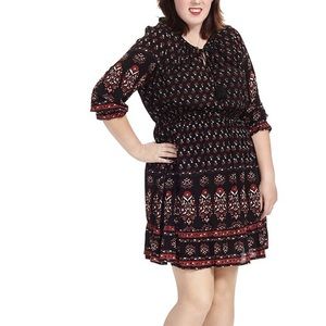 American Rag Long Earring Cinched Waist Dress